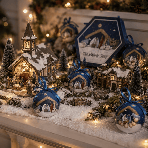 Three Kings Baubles Three Kings Vintage Mixed Pack Nativity Baubles – Pack Of 7