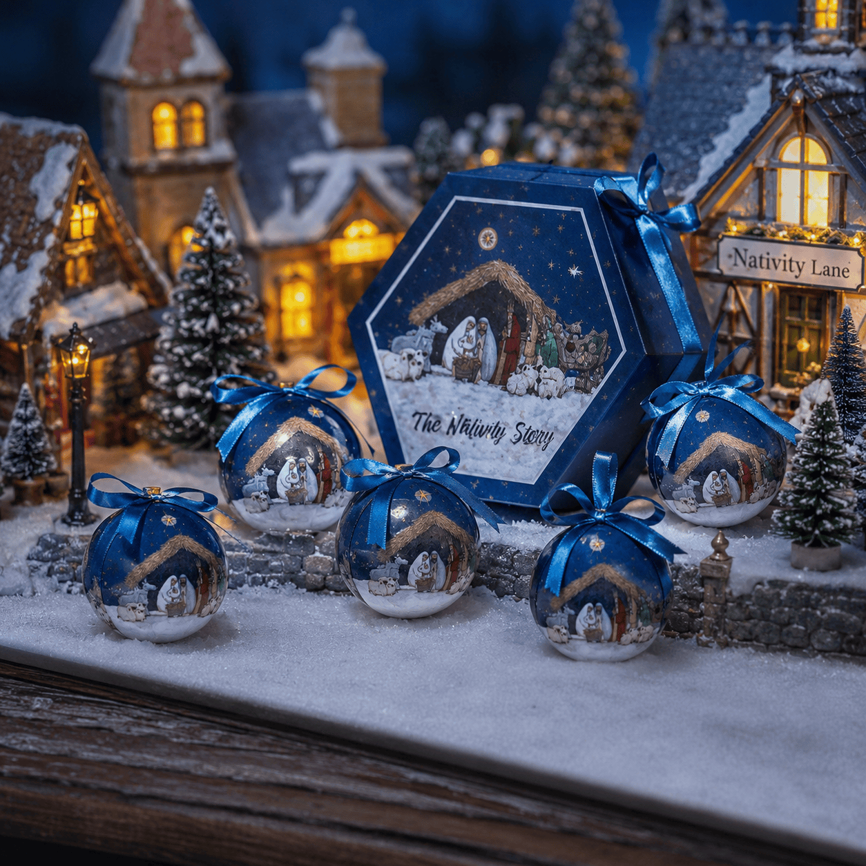 Three Kings Baubles Three Kings Vintage Mixed Pack Nativity Baubles – Pack Of 7