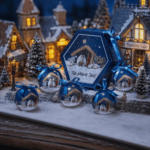 Three Kings Baubles Three Kings Vintage Mixed Pack Nativity Baubles – Pack Of 7