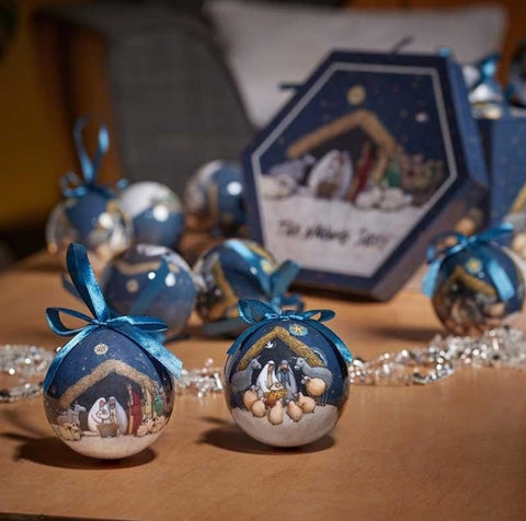 Three Kings Baubles Three Kings Vintage Mixed Pack Nativity Baubles – Pack Of 7