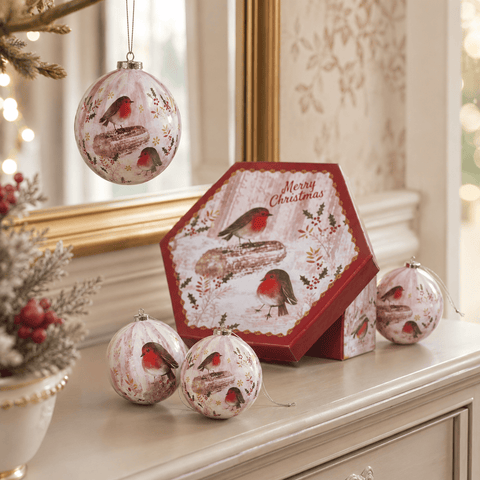 Three Kings Baubles Three Kings Vintage Robin Christmas Baubles – Set Of 14