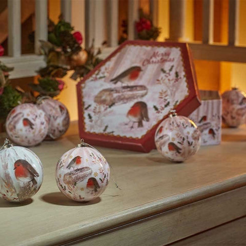 Three Kings Baubles Three Kings Vintage Robin Christmas Baubles – Set Of 7