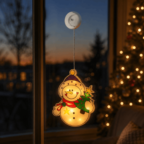 Three Kings Christmas Lit hanging Decor Three Kings Vintage WindoFrosty – Snowman