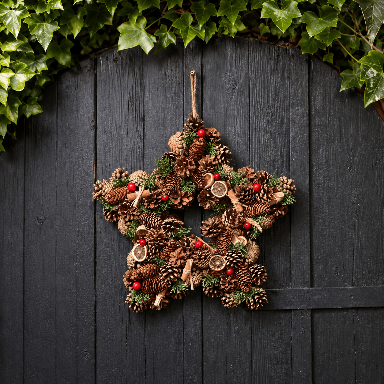 Three Kings Christmas Wreaths Three Kings Winter Spice Star Wreath – 35cm