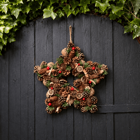 Three Kings Christmas Wreaths Three Kings Winter Spice Star Wreath – 35cm