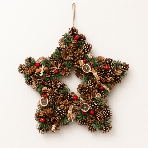 Three Kings Christmas Wreaths Three Kings Winter Spice Star Wreath – 35cm