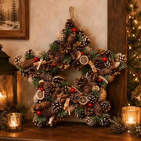 Three Kings Christmas Wreaths Three Kings Winter Spice Star Wreath – 35cm