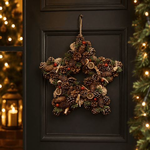 Three Kings Christmas Wreaths Three Kings Winter Spice Star Wreath – 35cm