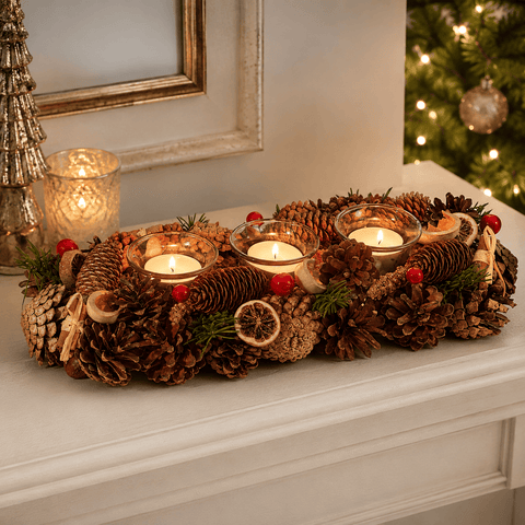 Three Kings Candle Holder Three Kings Winter Spice Trio Christmas Candle Holder – 36cm