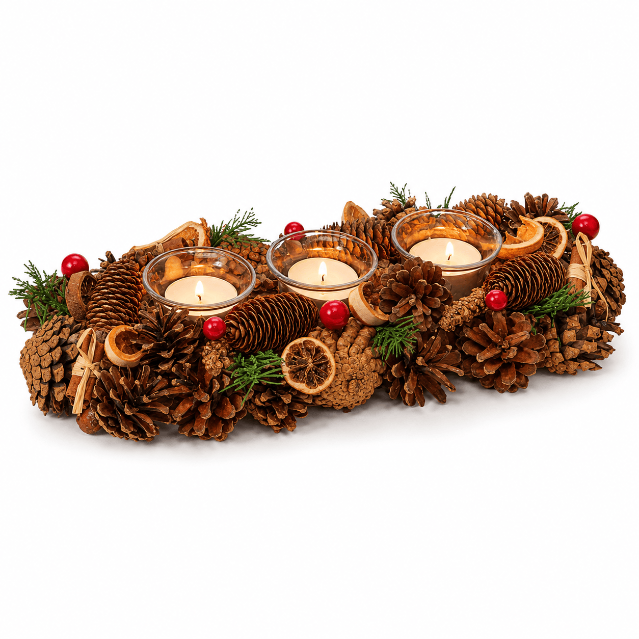 Three Kings Candle Holder Three Kings Winter Spice Trio Christmas Candle Holder – 36cm