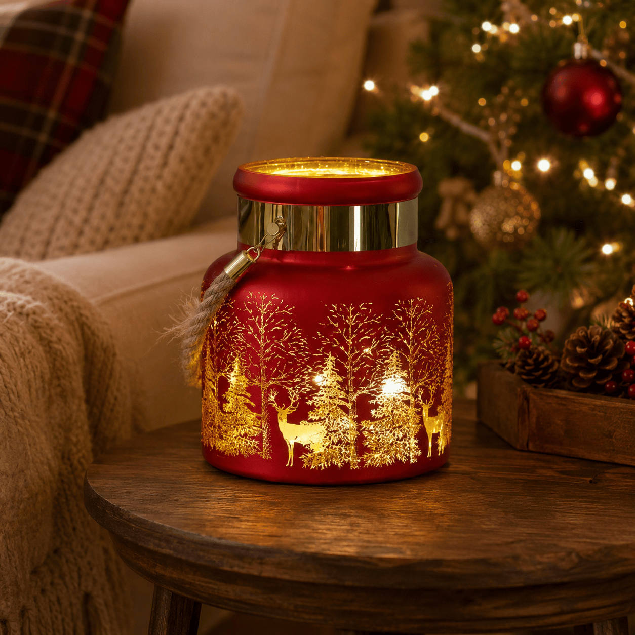 Three Kings Lanterns Christmas Three Kings Wonderland Lantern Christmas Decoration - Ruby