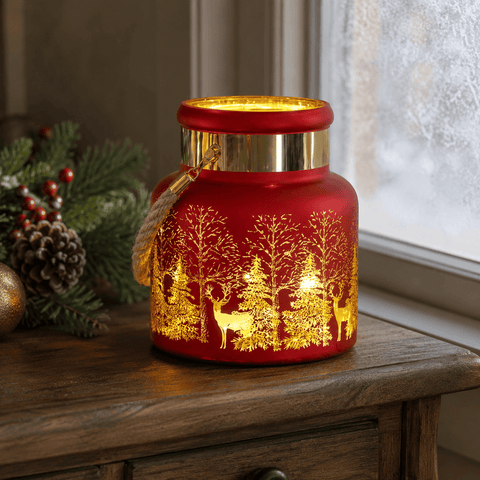 Three Kings Lanterns Christmas Three Kings Wonderland Lantern Christmas Decoration - Ruby