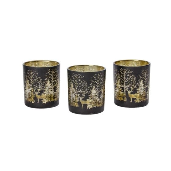 Three Kings Lanterns Christmas Three Kings Wonderland T-Light Holder - Onyx - 3PK