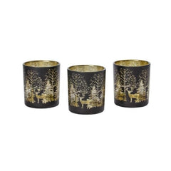 Three Kings Lanterns Christmas Three Kings Wonderland T-Light Holder - Onyx - 3PK