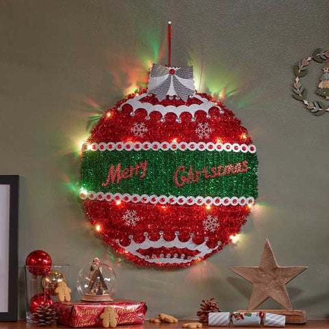 Three Kings Christmas Lit Decor Three Kings X-Bling! InLit Tinsel Christmas Bauble Decoration