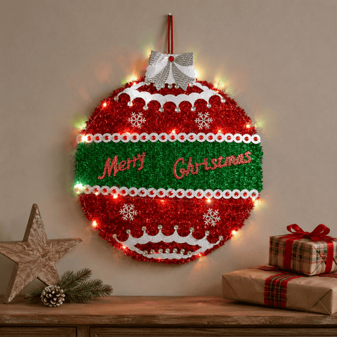 Three Kings Christmas Lit Decor Three Kings X-Bling! InLit Tinsel Christmas Bauble Decoration