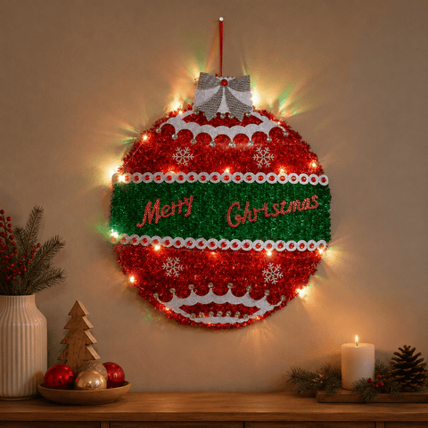 Three Kings Christmas Lit Decor Three Kings X-Bling! InLit Tinsel Christmas Bauble Decoration
