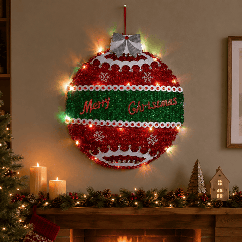 Three Kings Christmas Lit Decor Three Kings X-Bling! InLit Tinsel Christmas Bauble Decoration
