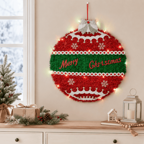 Three Kings Christmas Lit Decor Three Kings X-Bling! InLit Tinsel Christmas Bauble Decoration