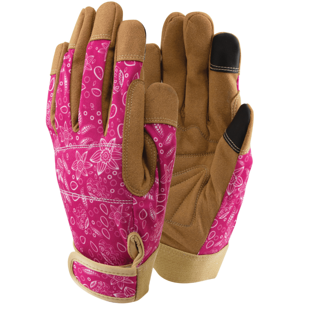 Town & Country Gardening Gloves Town & Country Lux-Fit Synthetic Leather Pink  Medium