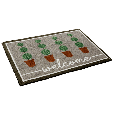Town & Country Doormats Town & Country Rubber Beige Topiary Eco Mat 50cm x 75cm