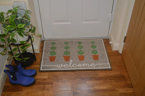 Town & Country Doormats Town & Country Rubber Beige Topiary Eco Mat 50cm x 75cm