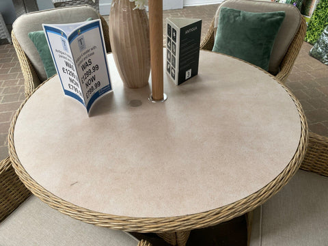 Trowell Garden Living Antigua 4 Seat Dining Set with Parasol and Base