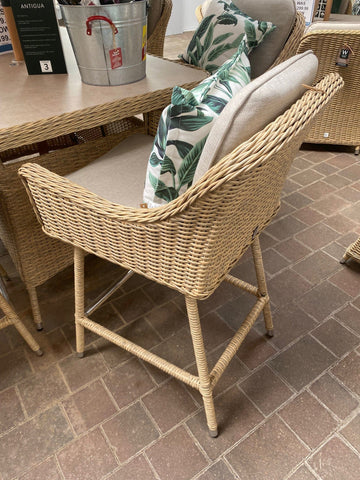 Trowell Garden Living Antigua 6 Seat High Dining Set with Parasol with Parasol and Base