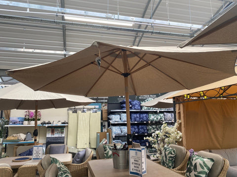 Trowell Garden Living Antigua 6 Seat High Dining Set with Parasol with Parasol and Base