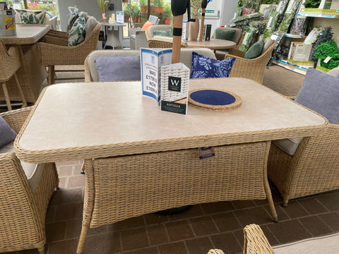 Trowell Garden Living Antigua 6 Seat Rectangular Dining Set with Parasol and Base