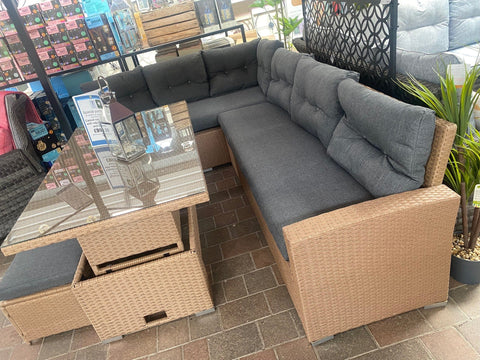 Trowell Garden Living Garden Furniture Set Trowell Garden Living Casual Corner Dining Set with Adjustable Table and Two Stools