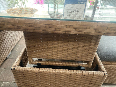 Trowell Garden Living Garden Furniture Set Trowell Garden Living Casual Corner Dining Set with Adjustable Table and Two Stools