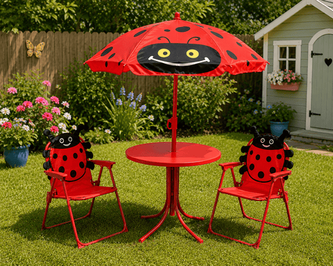 Koopman International Garden Furniture Children's Trowell Garden Living Children's Bistro Garden Set Ladybird Design