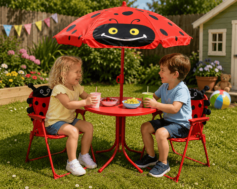 Koopman International Garden Furniture Children's Trowell Garden Living Children's Bistro Garden Set Ladybird Design