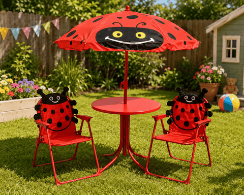 Koopman International Garden Furniture Children's Trowell Garden Living Children's Bistro Garden Set Ladybird Design