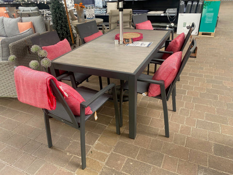 Trowell Garden Living Garden Furniture Trowell Garden Living Colorado 6 Seat Dining Set with Parasol