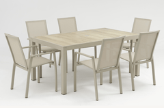 Trowell Garden Living Garden Furniture Trowell Garden Living Colorado 6 Seat Dining Set with Parasol Oatmeal