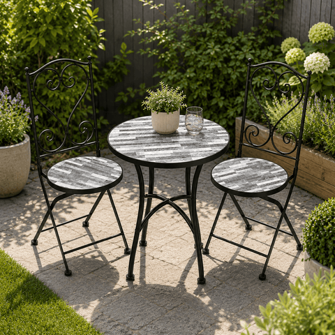 Shatchi Garden Furniture Set Trowell Garden Living Mosaic Bistro Set - Cascade