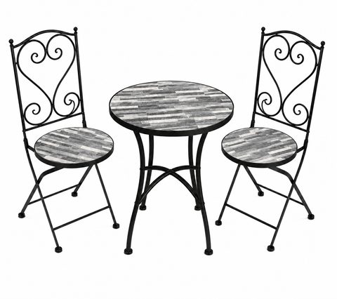 Shatchi Garden Furniture Set Trowell Garden Living Mosaic Bistro Set - Cascade