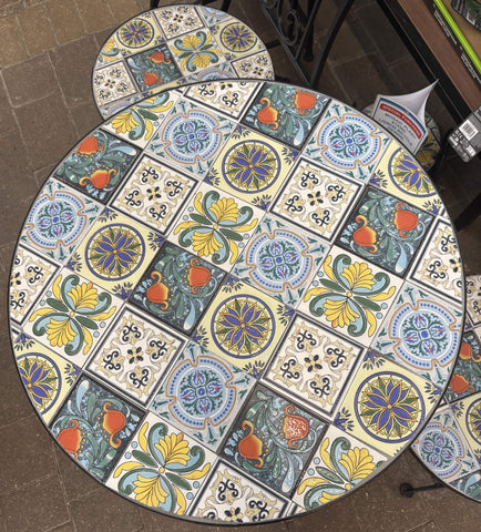 Shatchi Garden Furniture Set Trowell Garden Living Mosaic Bistro Set - Lisbon