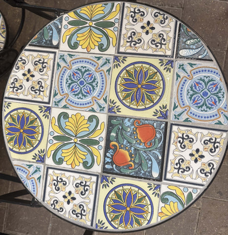 Shatchi Garden Furniture Set Trowell Garden Living Mosaic Bistro Set - Lisbon