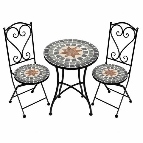 Shatchi Garden Furniture Set Trowell Garden Living Mosaic Bistro Set - Marrakech