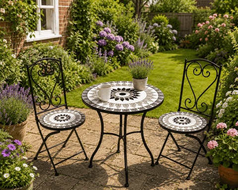 Shatchi Garden Furniture Set Trowell Garden Living Mosaic Bistro Set - Medina
