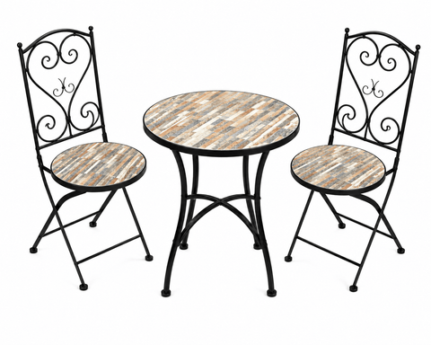 Shatchi Garden Furniture Set Trowell Garden Living Mosaic Bistro Set - Oasis