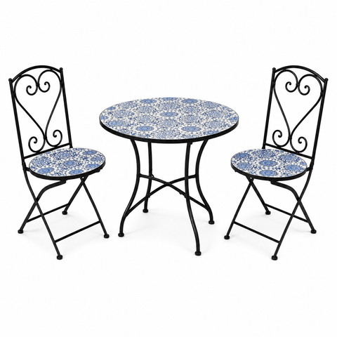 Shatchi Garden Furniture Set Trowell Garden Living Mosaic Bistro Set - Porto