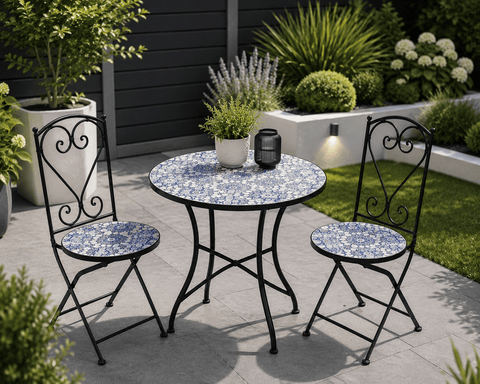 Shatchi Garden Furniture Set Trowell Garden Living Mosaic Bistro Set - Porto