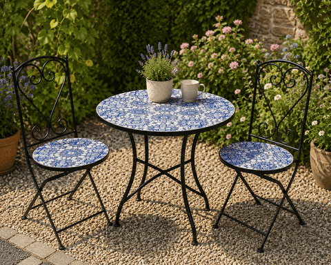 Shatchi Garden Furniture Set Trowell Garden Living Mosaic Bistro Set - Porto