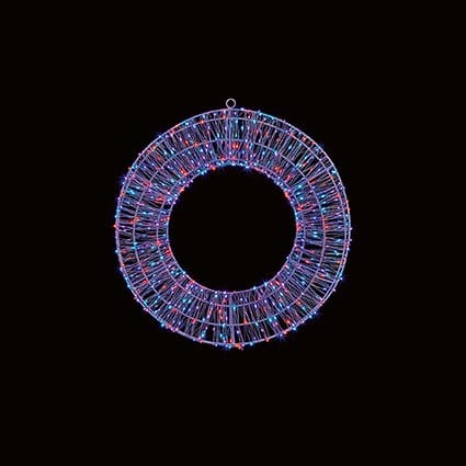 Premier Christmas Lit Wreath Twinkling Rainbow 600 LED White Wreath – 45cm