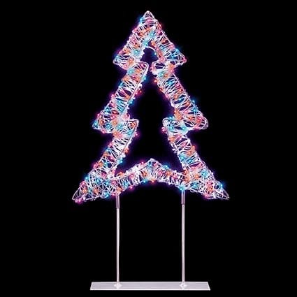 Premier Christmas Lit Tabletop Decoration Twinkling Rainbow 720 LED White Tabletop Christmas Tree – 45cm