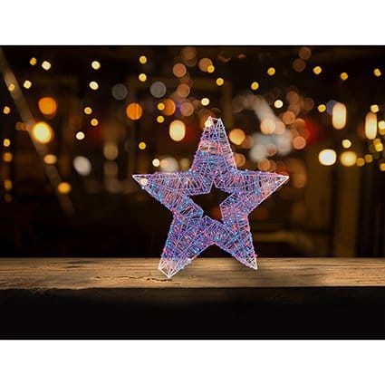 Premier Christmas Lit hanging Decor Twinkling Rainbow 750 LED White Hanging Star – 45cm
